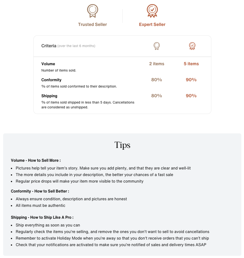 Trusted Seller badges – Help Center